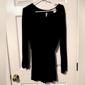 Black Long Sleeve Romper